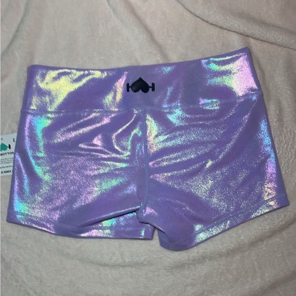 WODBOTTOM Shiny Iridescent Light Purple Shorts - Picture 3 of 7